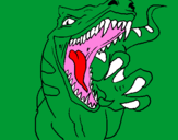Disegno Velociraptor  II pitturato su giada