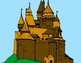 Disegno Castello medievale  pitturato su alessio