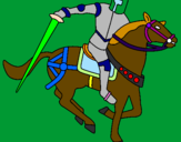 Disegno Cavaliere a cavallo IV pitturato su nicola moletto
