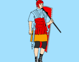 Disegno Soldato romano  pitturato su dvbghhn