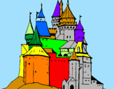Disegno Castello medievale  pitturato su GIOELE