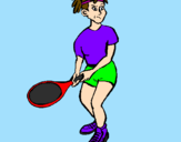Disegno Ragazza che gioca a tennis  pitturato su ANDREA