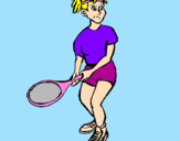 Disegno Ragazza che gioca a tennis  pitturato su lulu