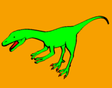 Disegno Velociraptor II pitturato su andrea