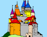 Disegno Castello medievale  pitturato su matteo