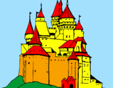 Disegno Castello medievale  pitturato su alberto alvino