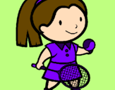 Disegno Ragazza che gioca a tennis  pitturato su emma