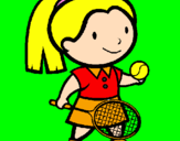Disegno Ragazza che gioca a tennis  pitturato su 7815