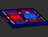 Disegno Backgammon pitturato su leila
