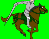 Disegno Cavaliere a cavallo IV pitturato su federica e simone