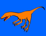 Disegno Velociraptor II pitturato su LORENZO