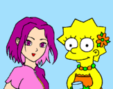 Disegno Sakura e Lisa pitturato su barby