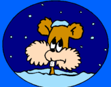 Disegno Scoiattolo in un palla di neve  pitturato su brrrrrrrrrrrrrr!!!