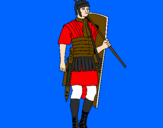 Disegno Soldato romano  pitturato su fghfghfgagn fghnayyhj