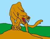 Disegno Tigre con affilati canini  pitturato su tigre denti a sciabola