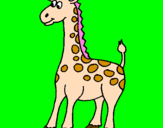 Disegno Giraffa pitturato su alice