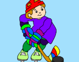 Disegno Bambino che gioca a hockey  pitturato su antonia