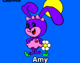 Disegno Amy pitturato su Lilla