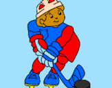 Disegno Bambino che gioca a hockey  pitturato su riccardo