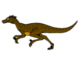 Disegno Velociraptor  pitturato su christian