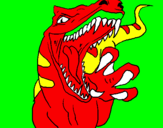 Disegno Velociraptor  II pitturato su greta