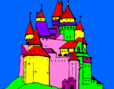 Disegno Castello medievale  pitturato su castelo