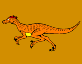 Disegno Velociraptor  pitturato su greta