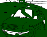 Disegno Auto sulla strada  pitturato su lppppppp