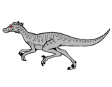 Disegno Velociraptor  pitturato su stefano
