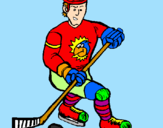 Disegno Giocatore di hockey su ghiaccio pitturato su michele