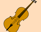 Disegno Violino pitturato su marco