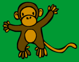 Disegno Scimmietta pitturato su Elisa 