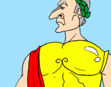 Disegno Giulio Cesare  pitturato su giallongo