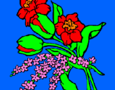 Disegno Mazzo di fiori pitturato su Angela