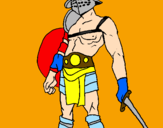 Disegno Gladiatore  pitturato su Ale