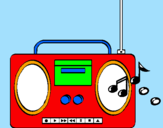 Disegno Radio cassette 2 pitturato su bryan