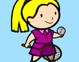Disegno Ragazza che gioca a tennis  pitturato su rebecca