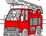 Disegno Camion dei Pompieri  pitturato su antonello
