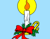 Disegno Candela di Natale pitturato su gaia