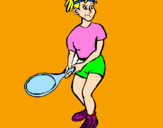 Disegno Ragazza che gioca a tennis  pitturato su LUDOVICA