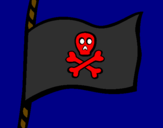 Disegno Bandiera dei pirati pitturato su  sebastiano simone