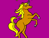 Disegno Unicorno pitturato su aurora bastioli