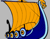Disegno Barca vikinga pitturato su gatto