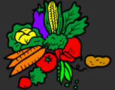 Disegno verdure  pitturato su Giulia 