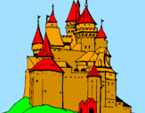 Disegno Castello medievale  pitturato su riccardo 24 agosto