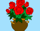 Disegno Vaso di fiori pitturato su jasmin