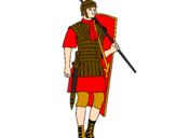Disegno Soldato romano  pitturato su pio