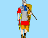 Disegno Soldato romano  pitturato su tommaso c.