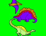 Disegno Tre specie di dinosauri  pitturato su Nickolas Miguel