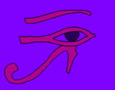 Disegno Occhio di Horus  pitturato su matina zaccaro